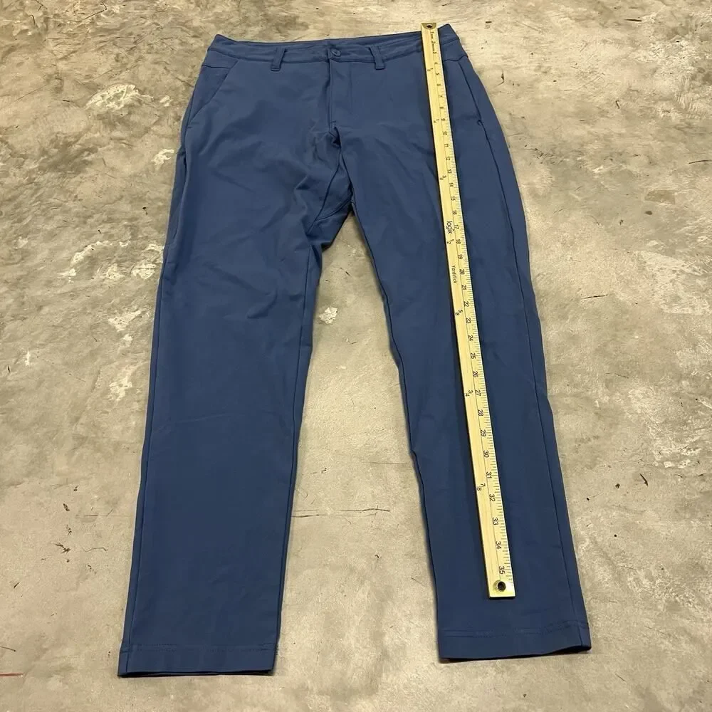 Bylt Everyday Pants 2.0 Medium Mens Blue Tapered Leg Nylon Blend Stretch 30x29